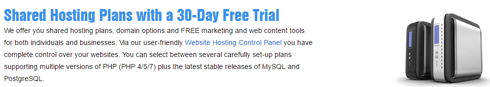 Shared Web Hosting - 30 Days Free